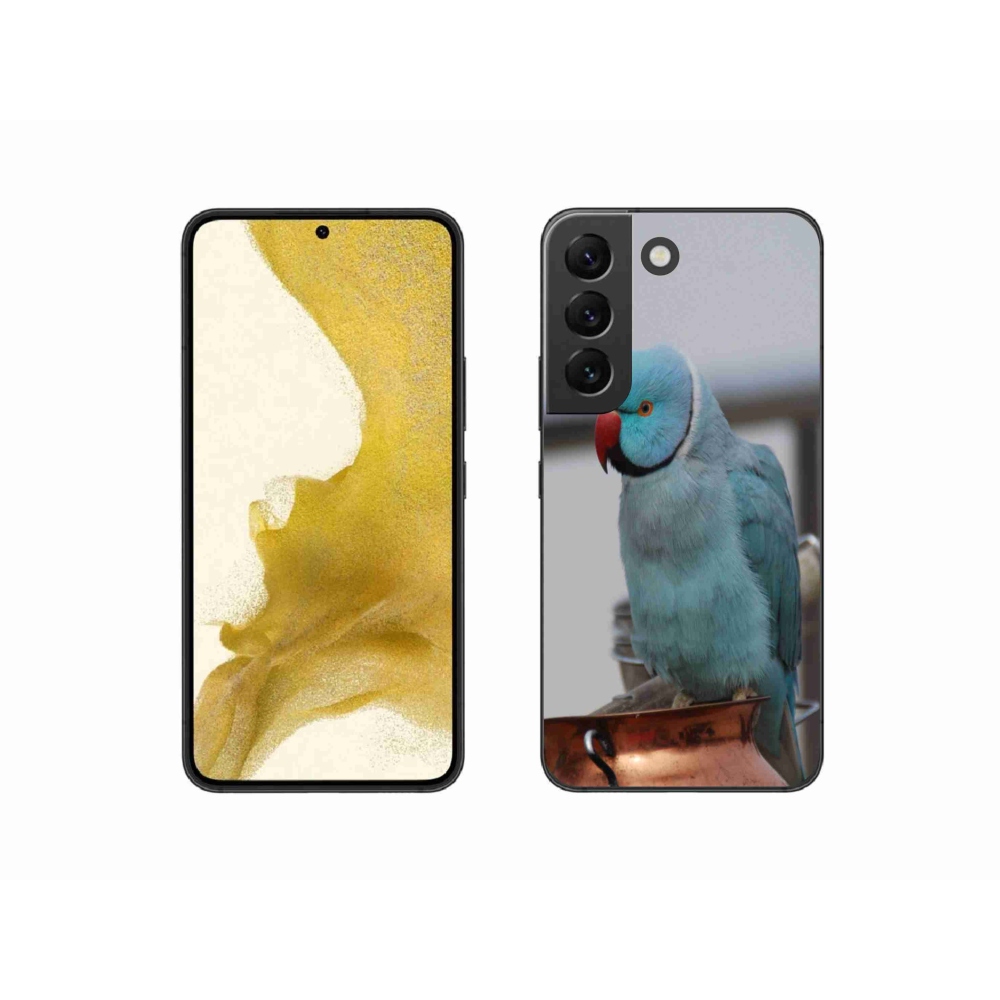 Gelový kryt mmCase na Samsung Galaxy S22 5G - papoušek alexandr modrý