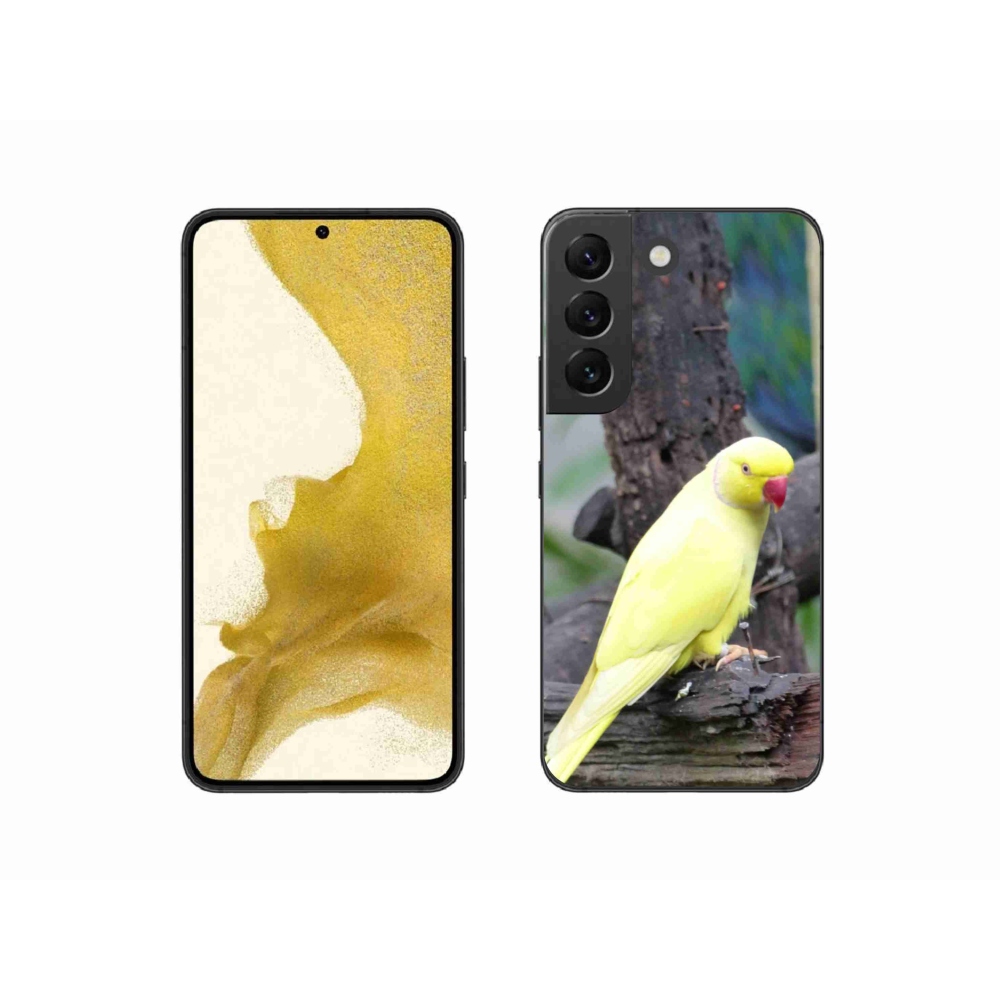 Gelový kryt mmCase na Samsung Galaxy S22 5G - papoušek alexandr žlutý