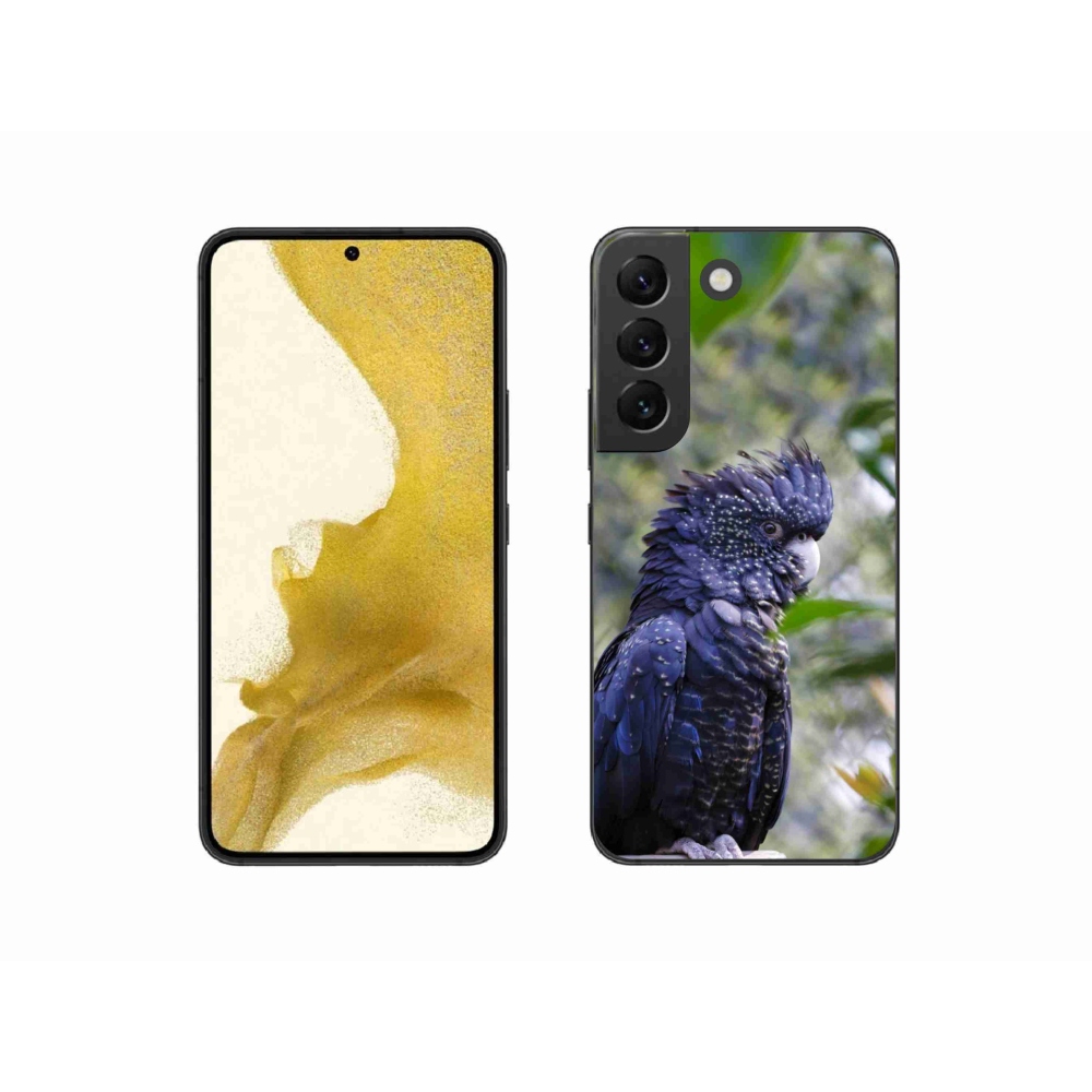 Gelový kryt mmCase na Samsung Galaxy S22 5G - papoušek kakadu černý