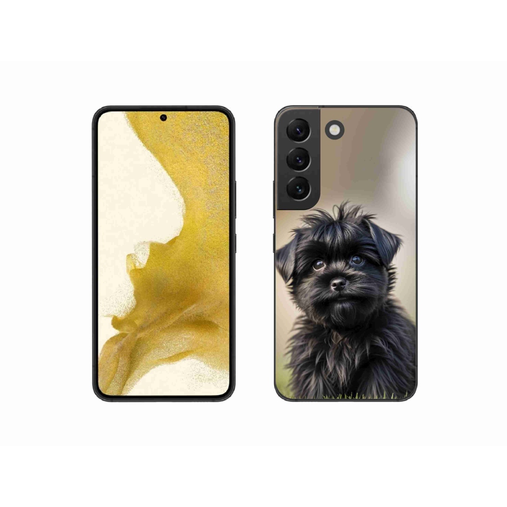 Gelový kryt mmCase na Samsung Galaxy S22 5G - roztomilý černý pejsek
