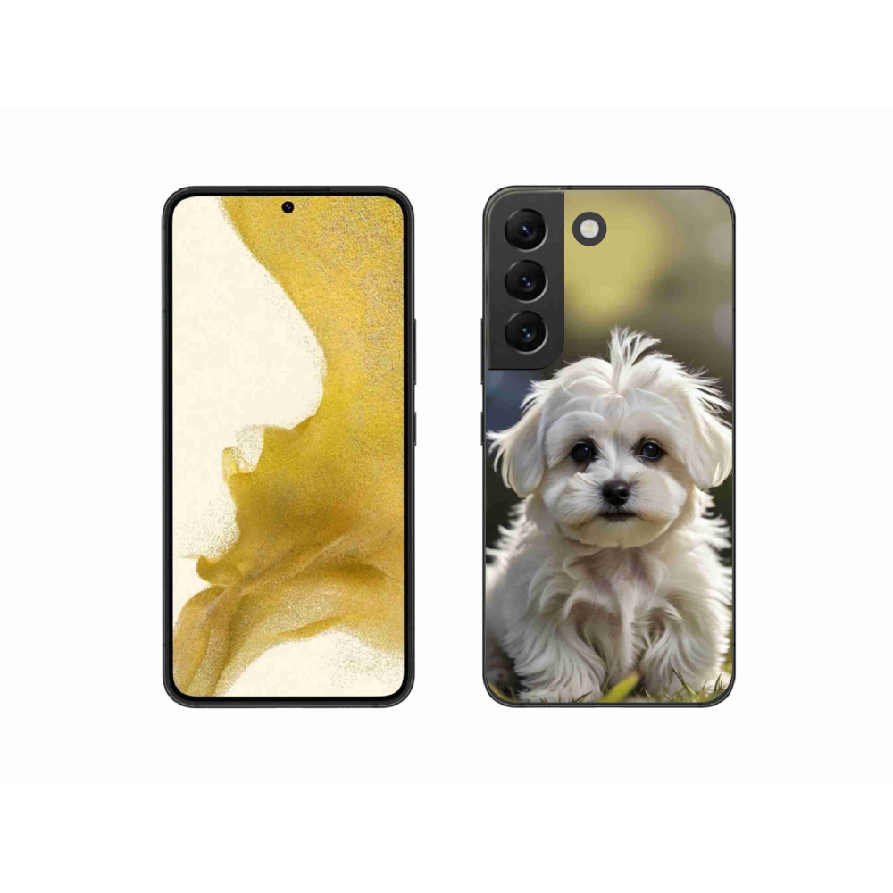 Gelový kryt mmCase na Samsung Galaxy S22 5G - roztomilý maltézský psík