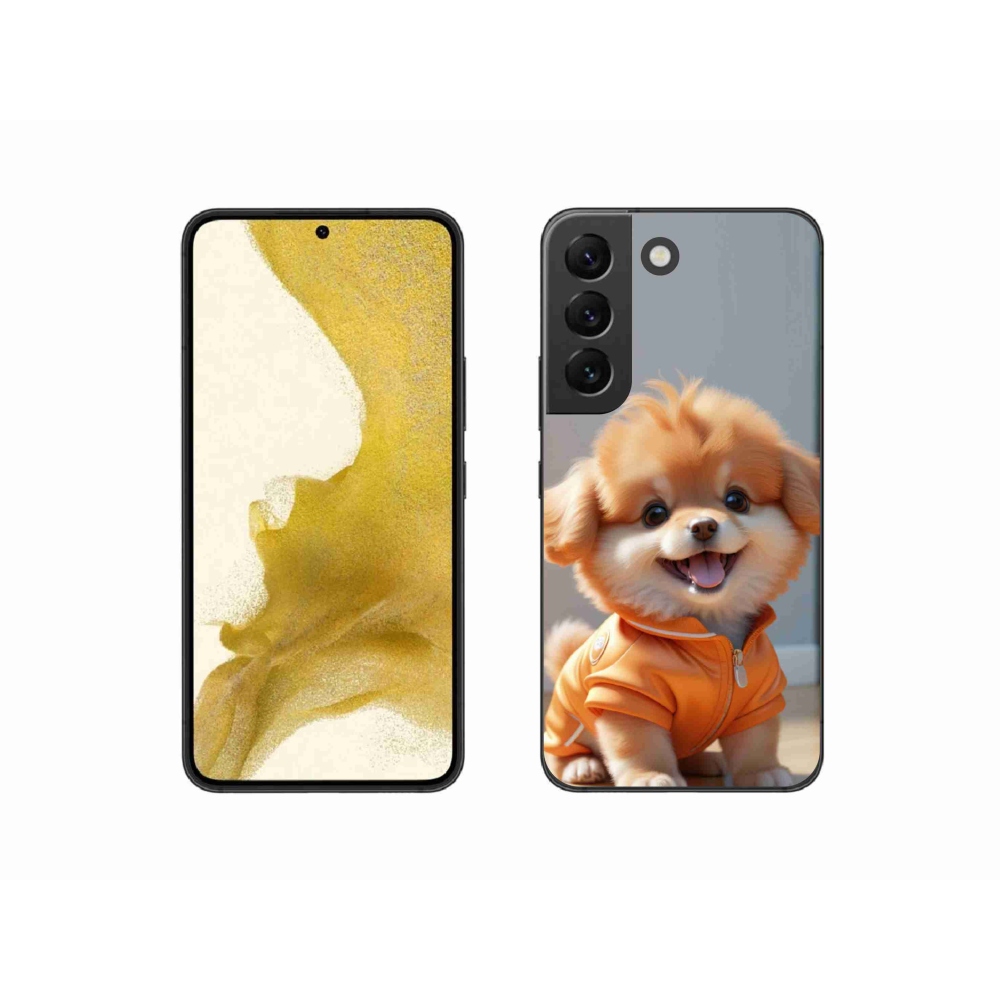 Gelový kryt mmCase na Samsung Galaxy S22 5G - roztomilý pomeranian v mikině
