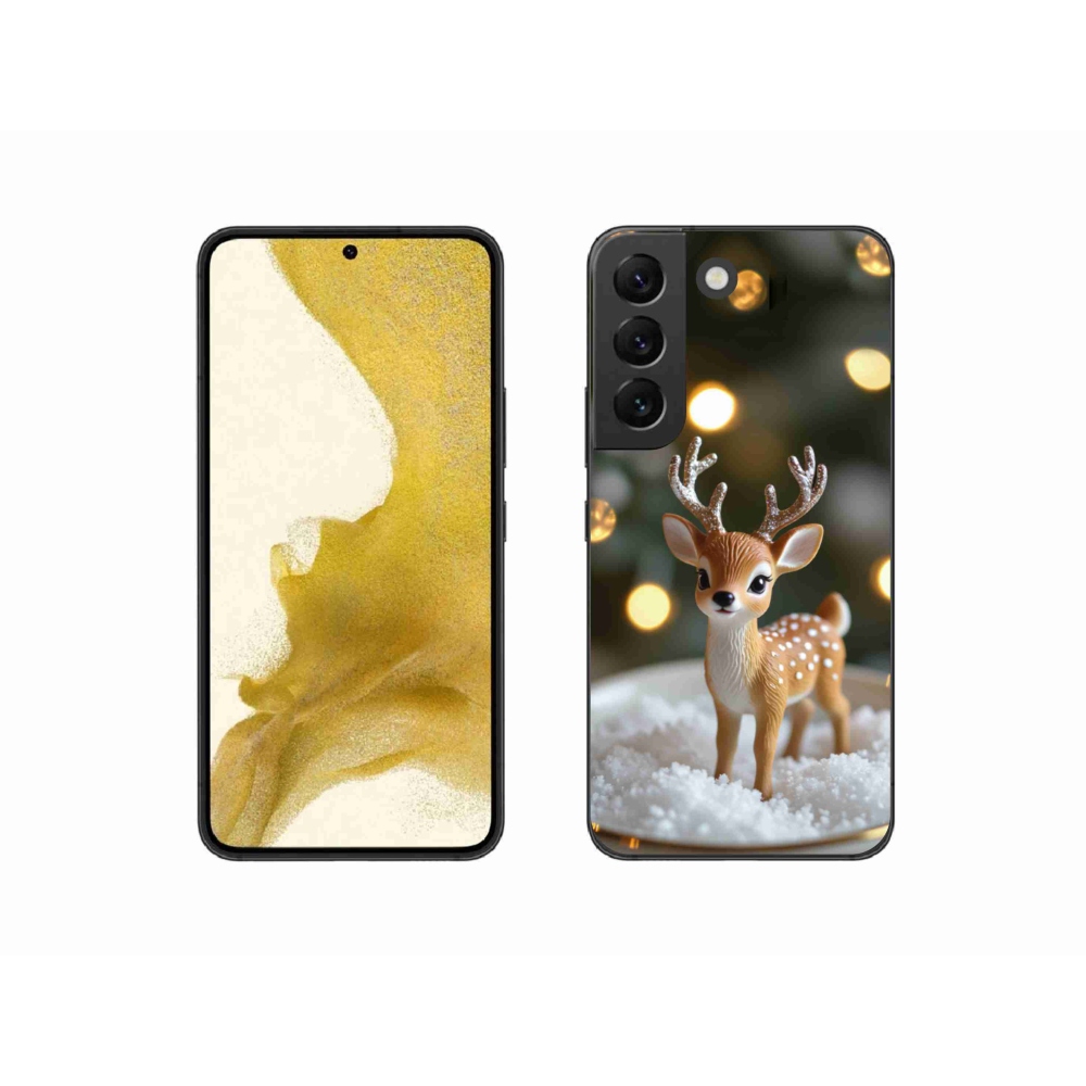 Gelový kryt mmCase na Samsung Galaxy S22 5G - roztomilý vánoční jelen