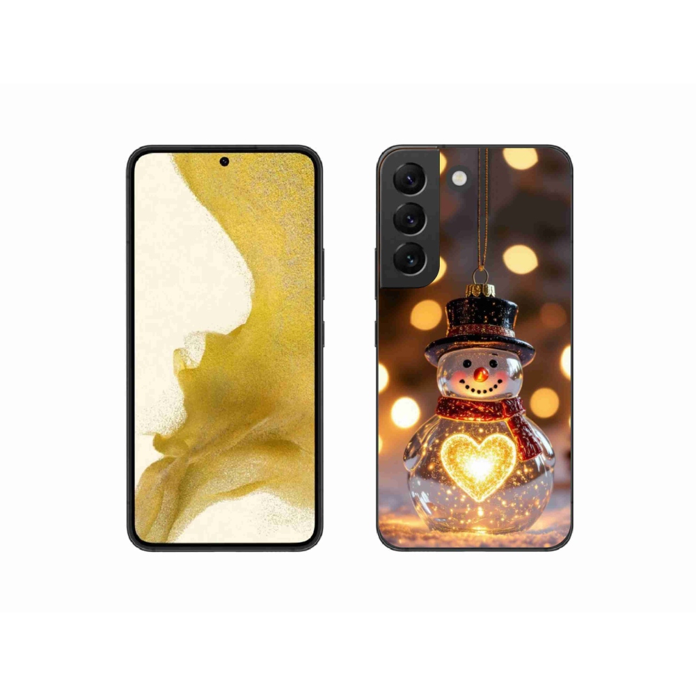 Gelový kryt mmCase na Samsung Galaxy S22 5G - svítící vánoční sněhulák