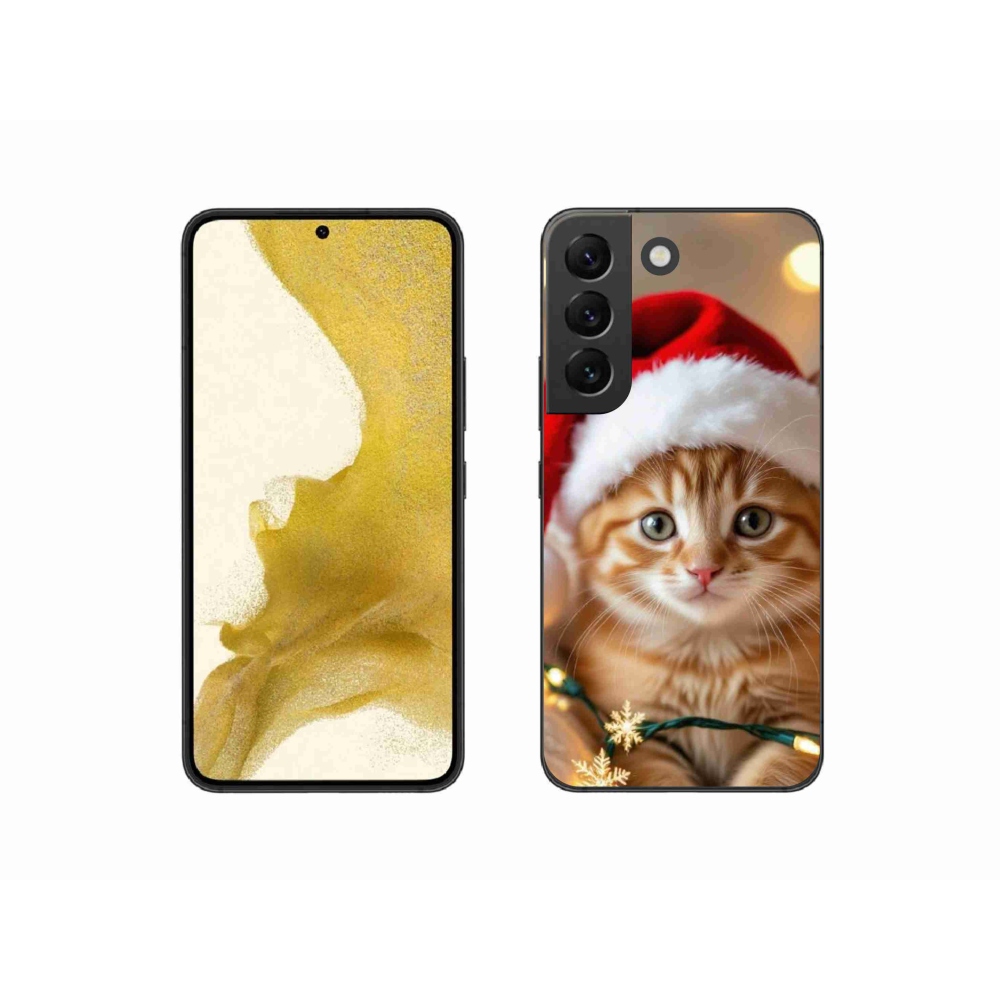 Gelový kryt mmCase na Samsung Galaxy S22 5G - vánoční kotě
