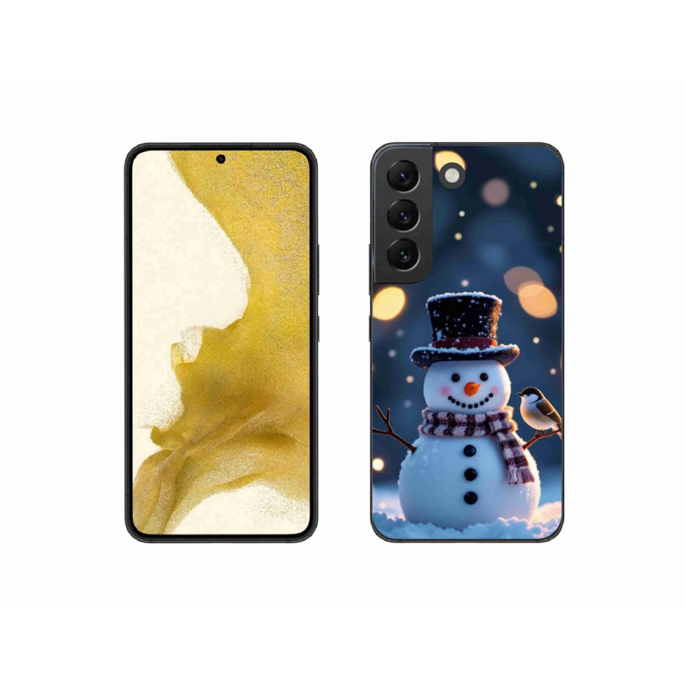 Gelový kryt mmCase na Samsung Galaxy S22 5G - vánoční sněhulák
