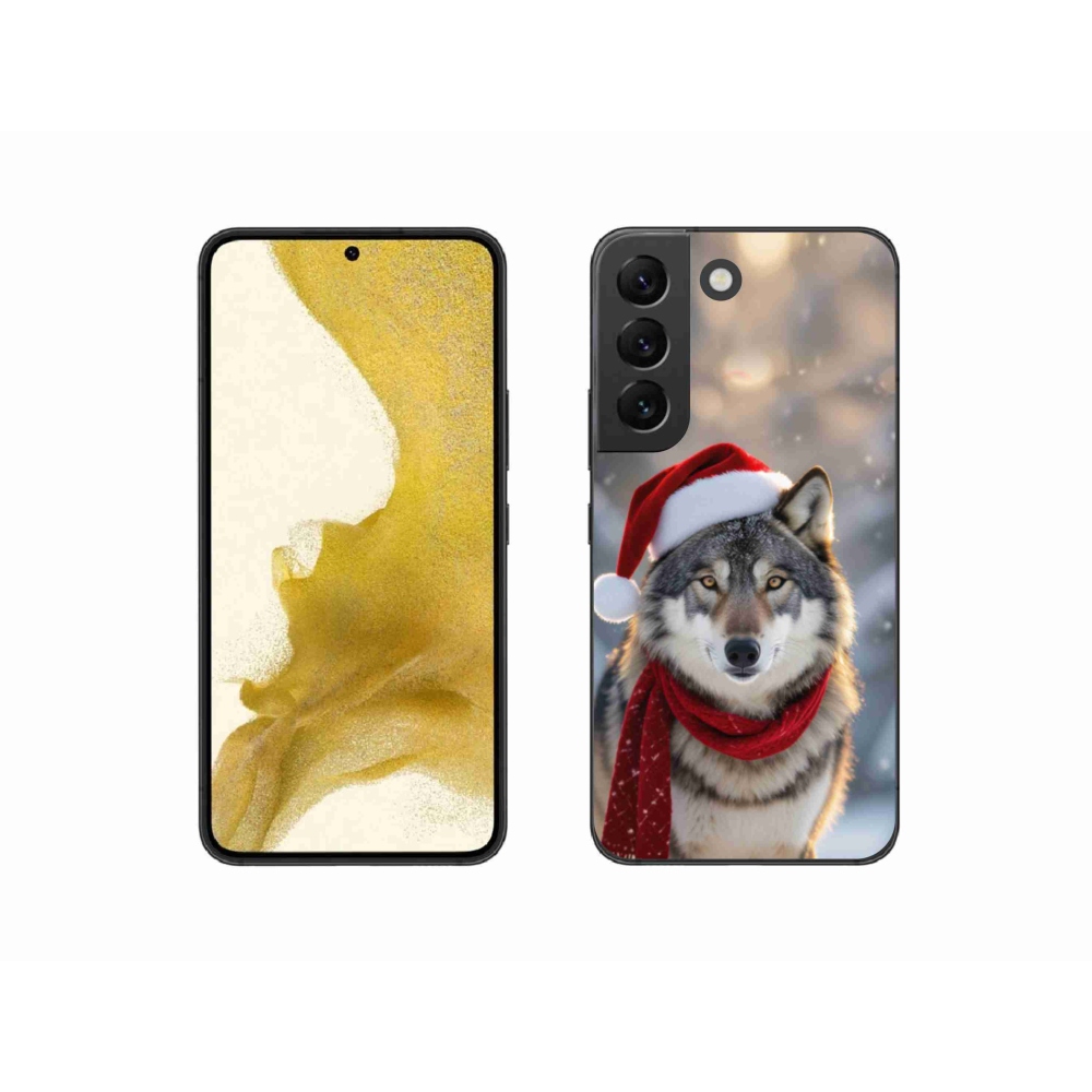 Gelový kryt mmCase na Samsung Galaxy S22 5G - vánoční vlk