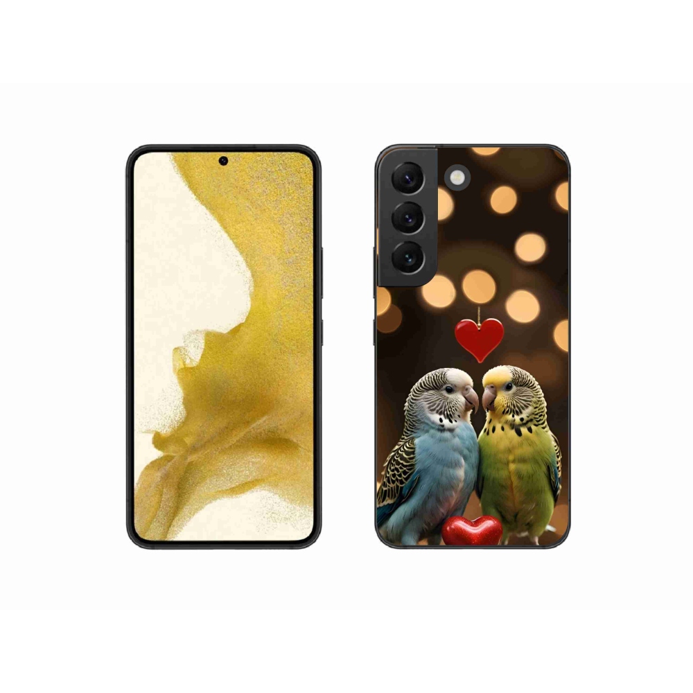 Gelový kryt mmCase na Samsung Galaxy S22 5G - zamilovaní papoušci
