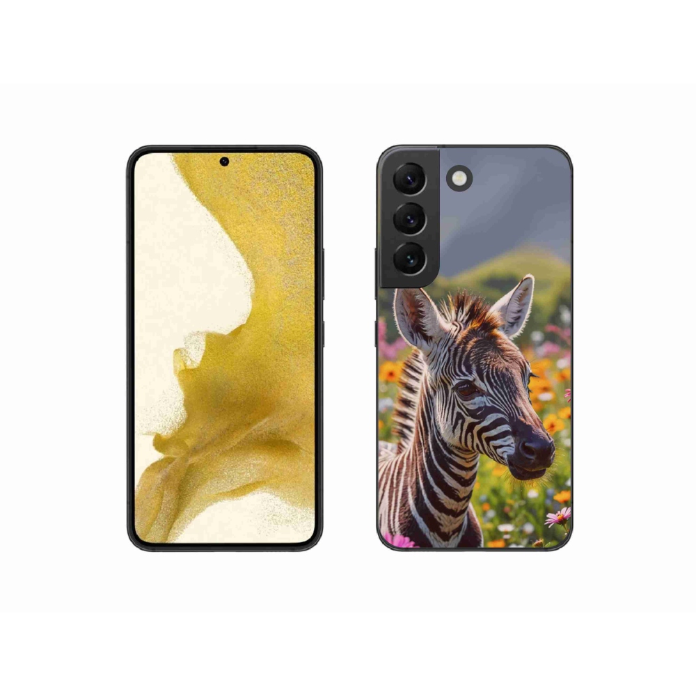 Gelový kryt mmCase na Samsung Galaxy S22 5G - zebra na louce