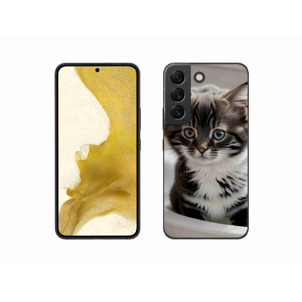 Gelový kryt mmCase na Samsung Galaxy S22 5G - zvědavé kotě
