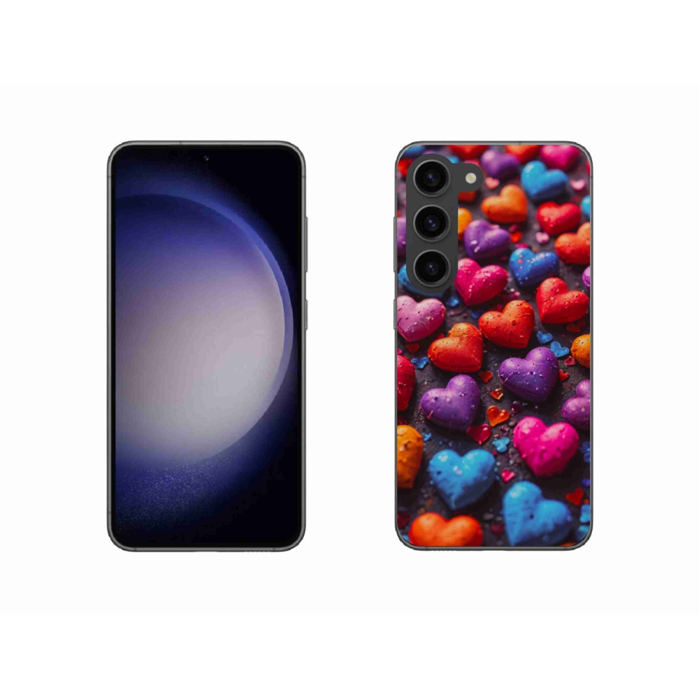 Gelový kryt mmCase na Samsung Galaxy S23 5G - barevná srdce