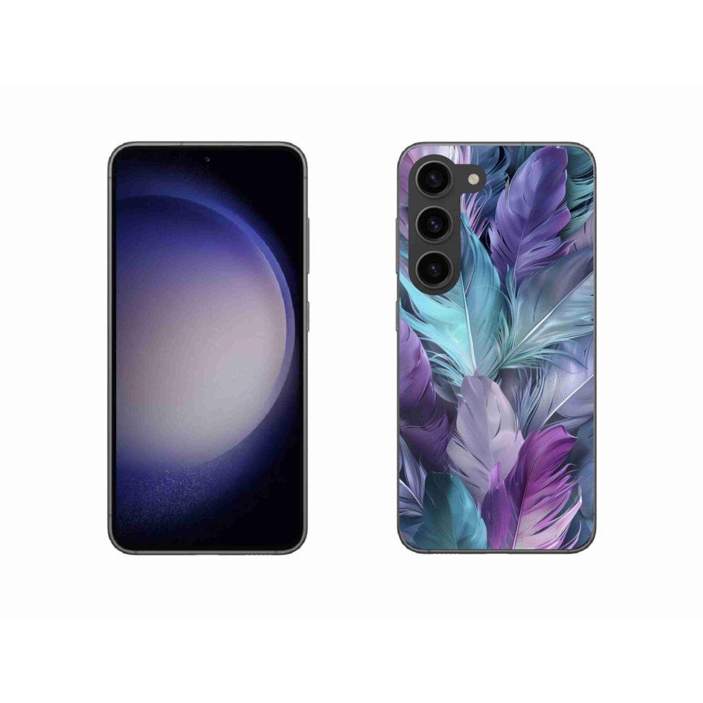 Gelový kryt mmCase na Samsung Galaxy S23 5G - barevné peří 2