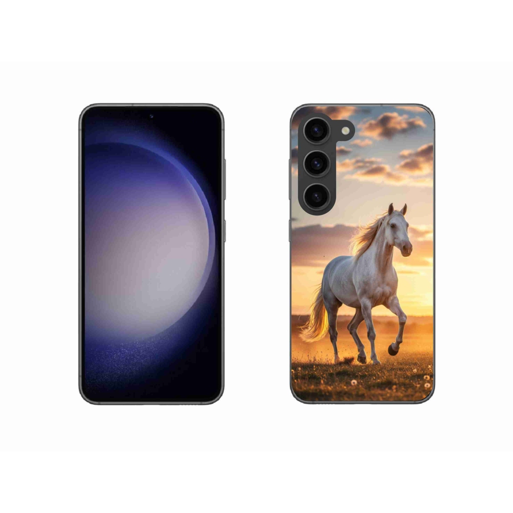 Gelový kryt mmCase na Samsung Galaxy S23 5G - běžící bílý kůň 2