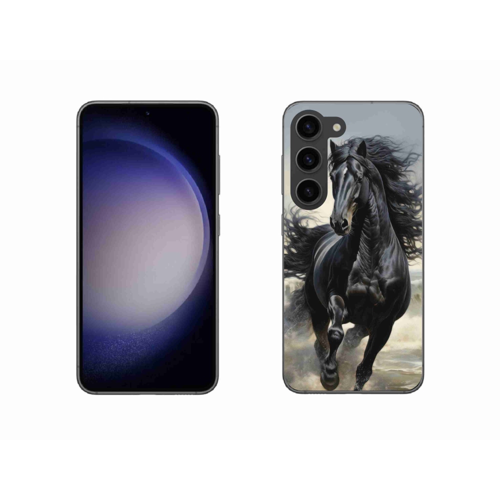 Gelový kryt mmCase na Samsung Galaxy S23 5G - běžící černý kůň