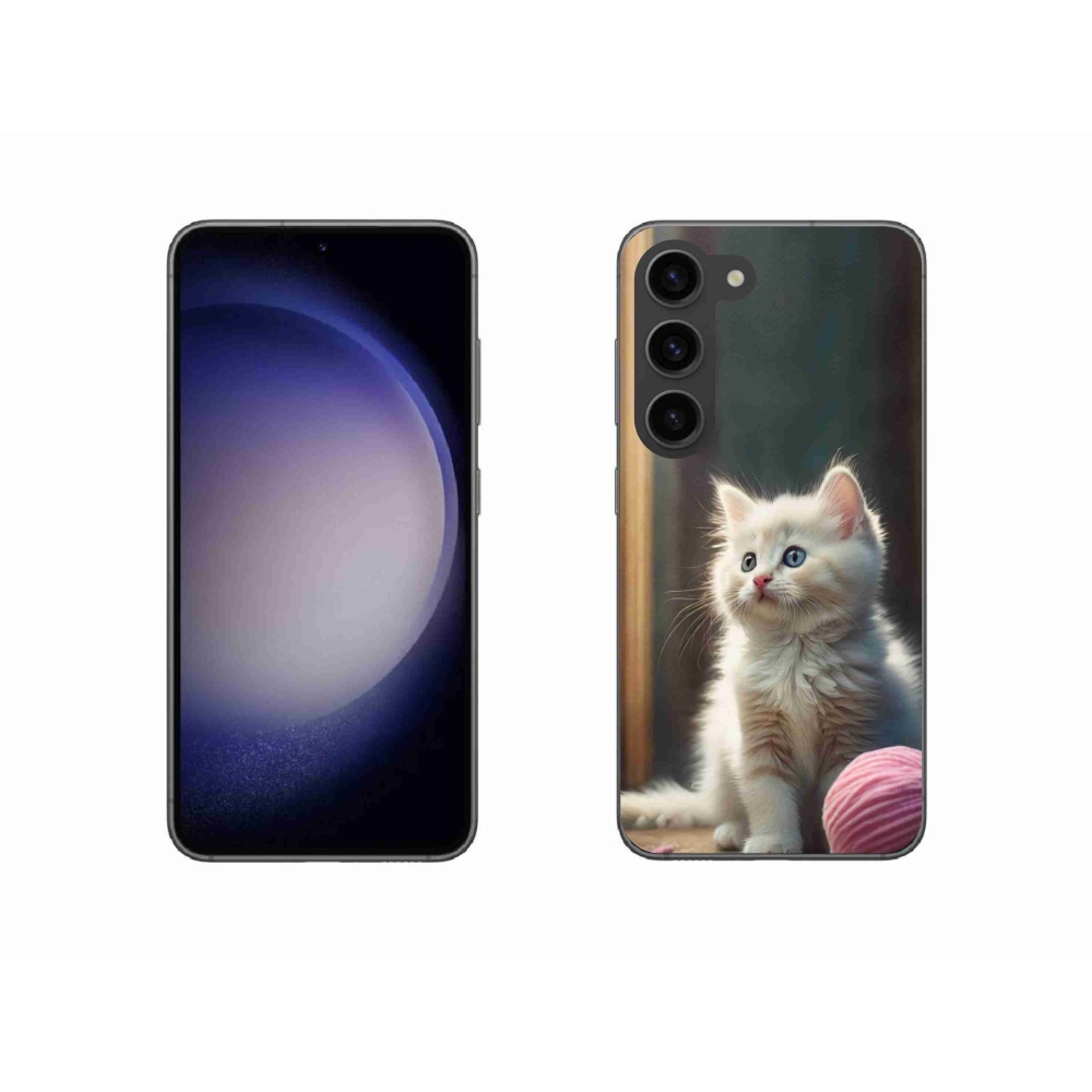 Gelový kryt mmCase na Samsung Galaxy S23 5G - bílé kotě 2