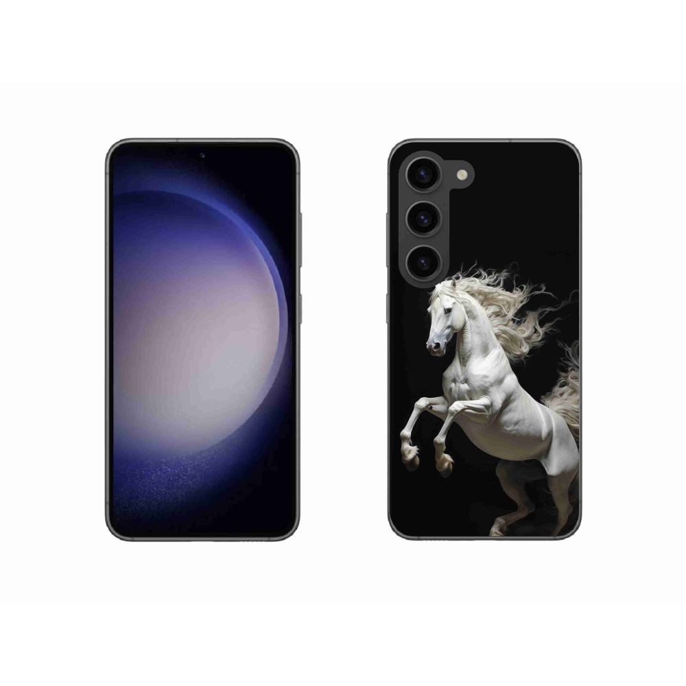 Gelový kryt mmCase na Samsung Galaxy S23 5G - bílý kůň 4