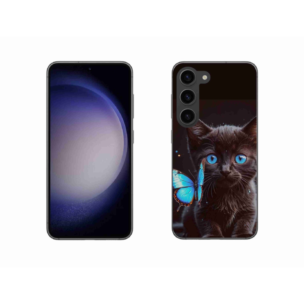 Gelový kryt mmCase na Samsung Galaxy S23 5G - černé kotě 3