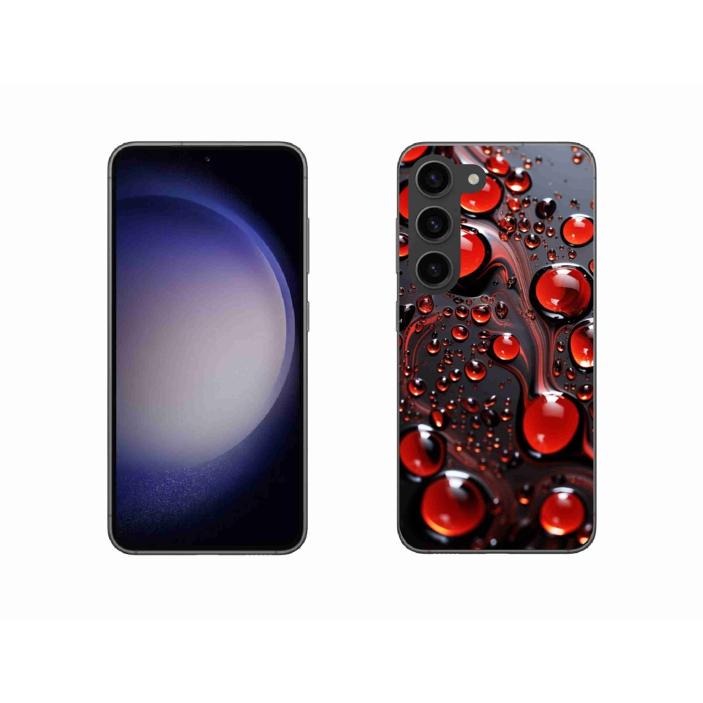 Gelový kryt mmCase na Samsung Galaxy S23 5G - červené kapky 2