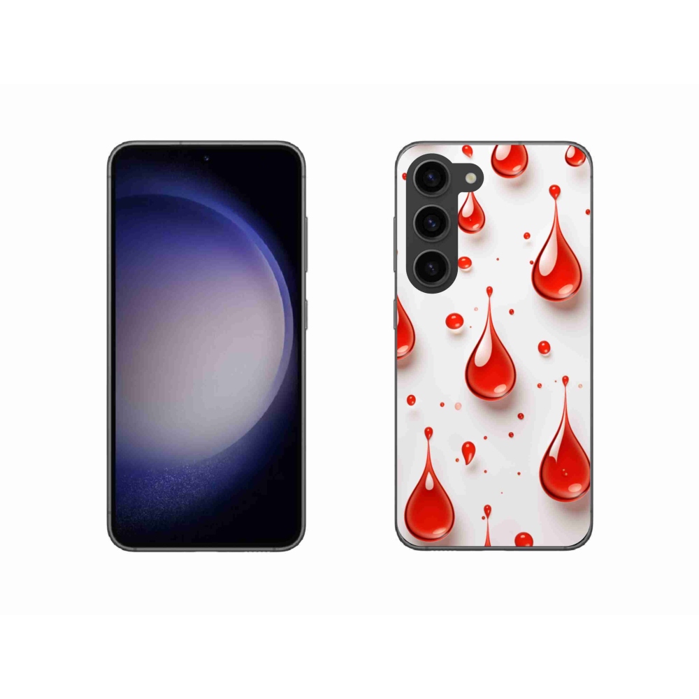 Gelový kryt mmCase na Samsung Galaxy S23 5G - červené kapky