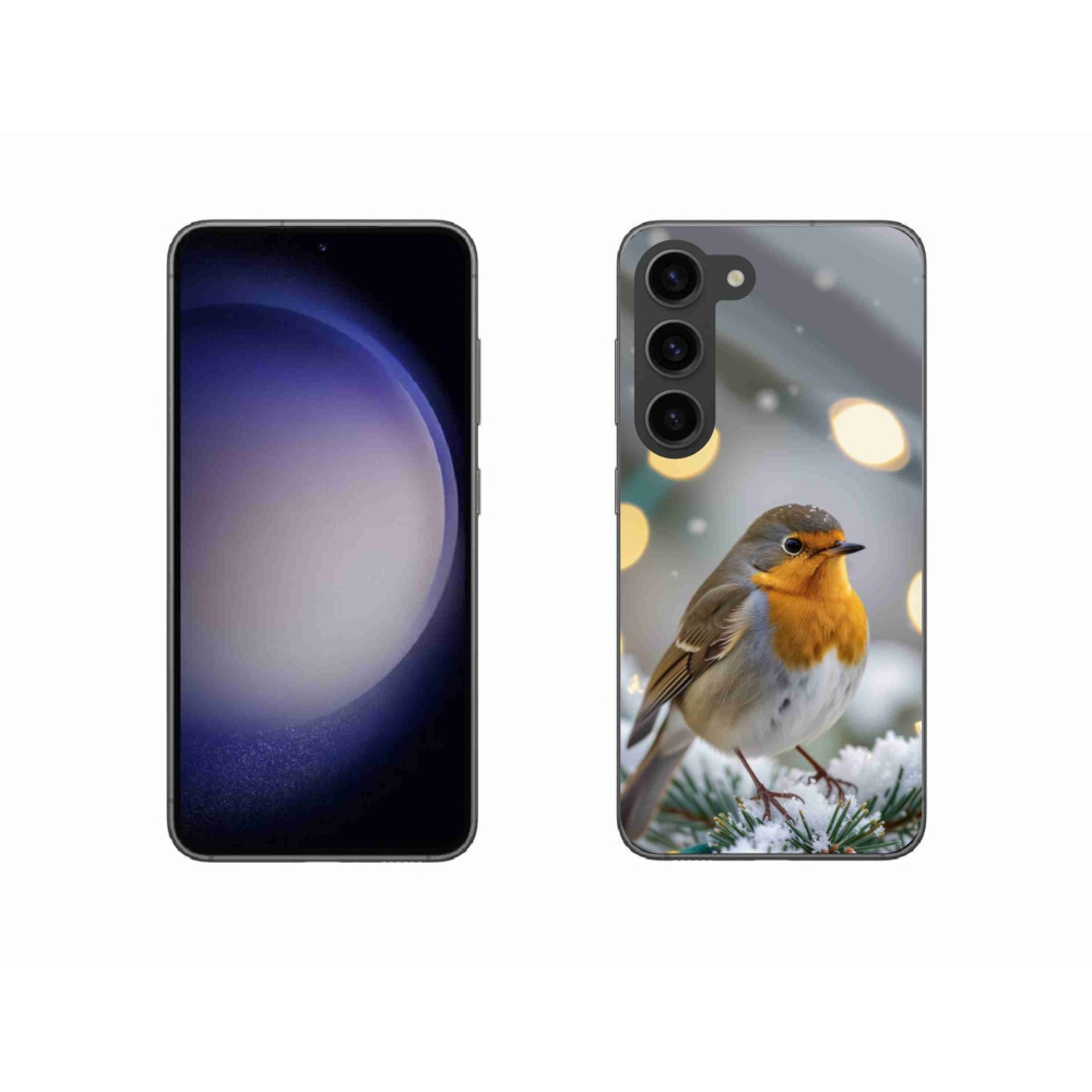 Gelový kryt mmCase na Samsung Galaxy S23 5G - červenka v zimě