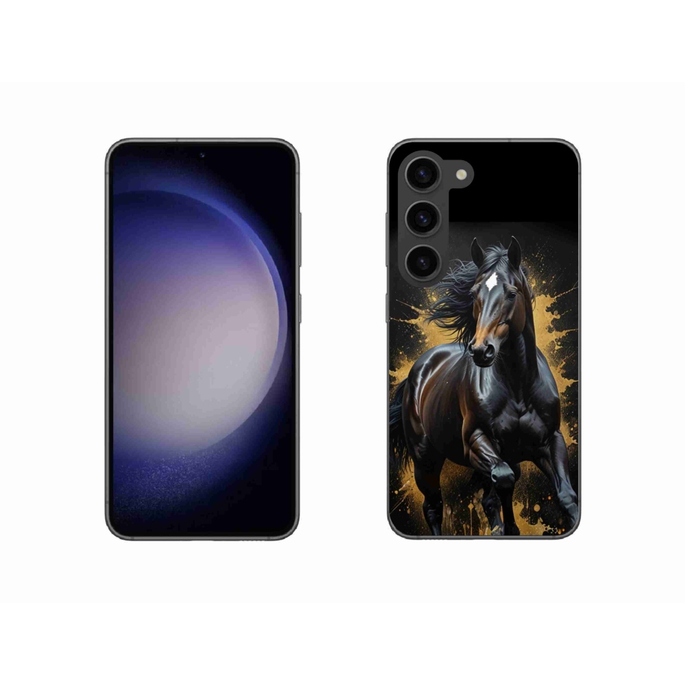 Gelový kryt mmCase na Samsung Galaxy S23 5G - elegantní černý hřebec