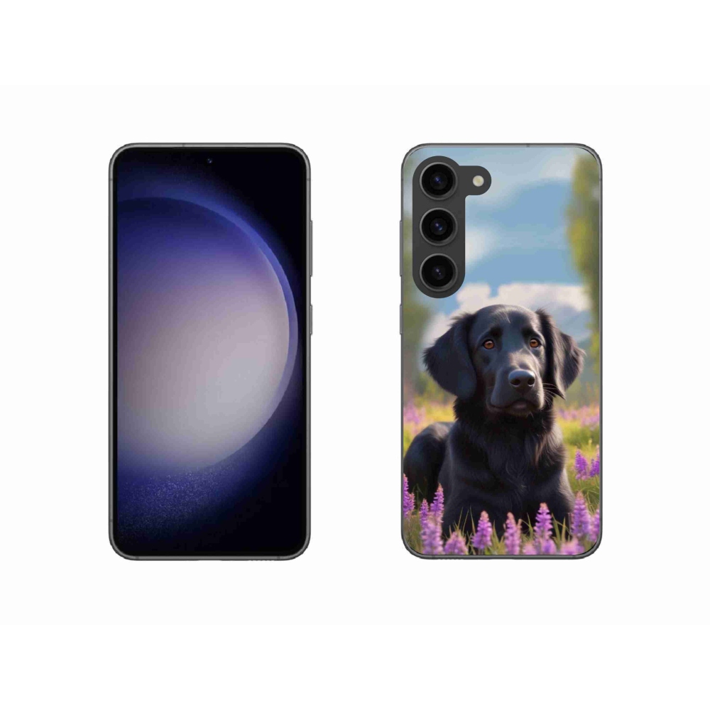 Gelový kryt mmCase na Samsung Galaxy S23 5G - elegantní černý retrívr