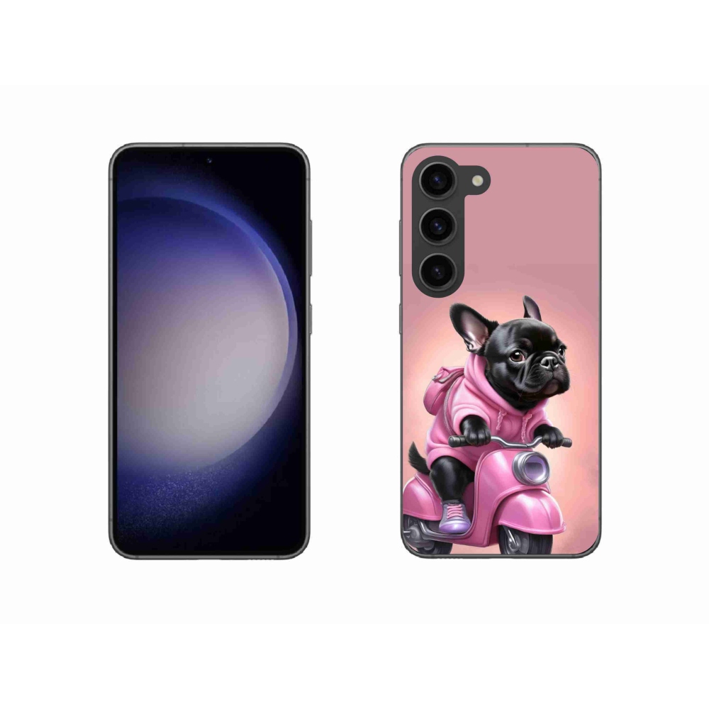 Gelový kryt mmCase na Samsung Galaxy S23 5G - francouzský buldoček na skútru