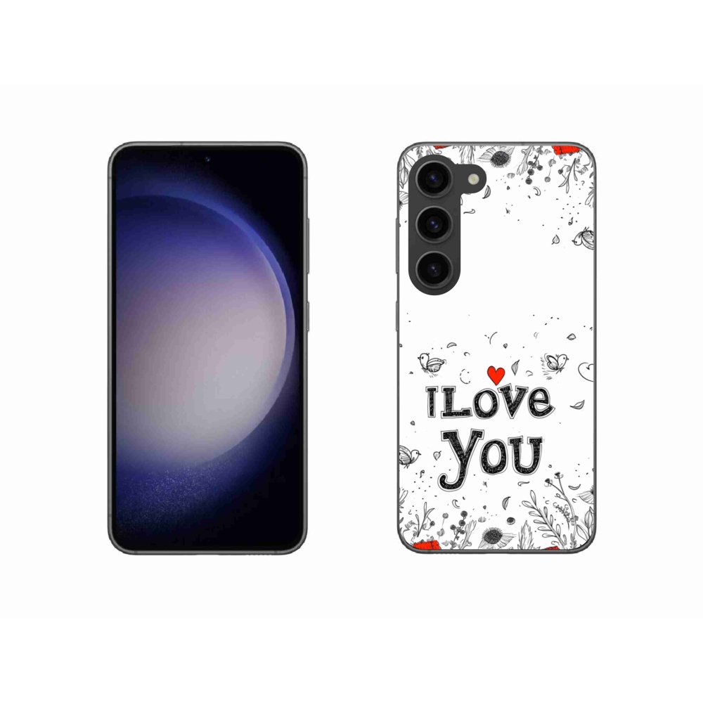 Gelový kryt mmCase na Samsung Galaxy S23 5G - I love you bílé pozadí