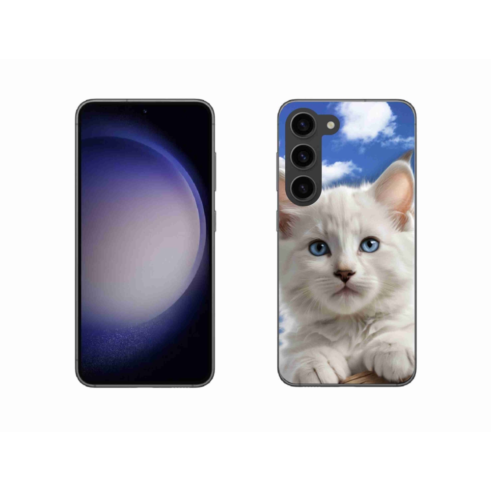 Gelový kryt mmCase na Samsung Galaxy S23 5G - kotě a oblaka