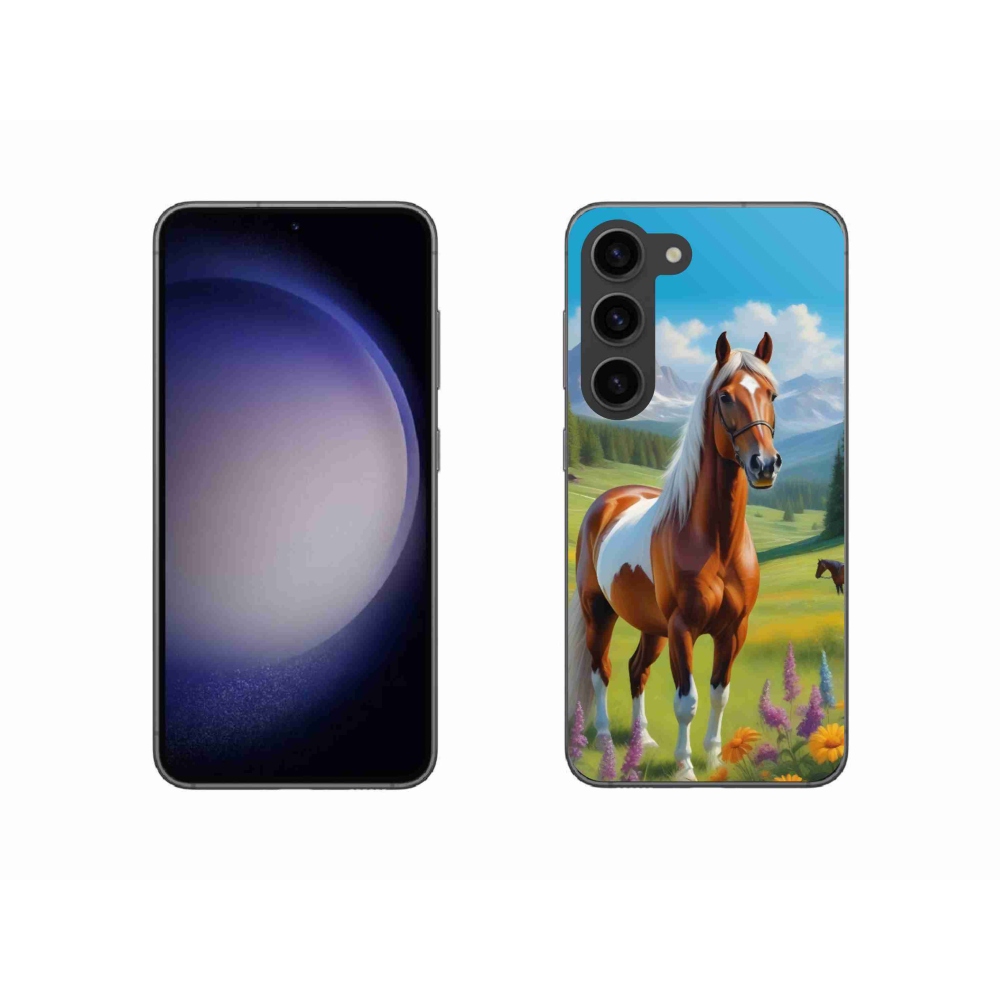 Gelový kryt mmCase na Samsung Galaxy S23 5G - kůň na louce