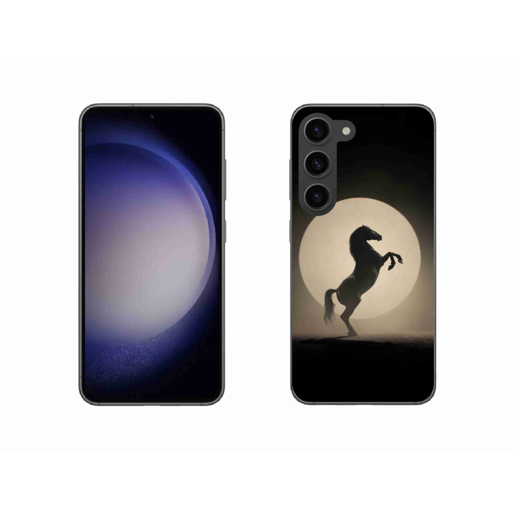 Gelový kryt mmCase na Samsung Galaxy S23 5G - kůň v siluetě