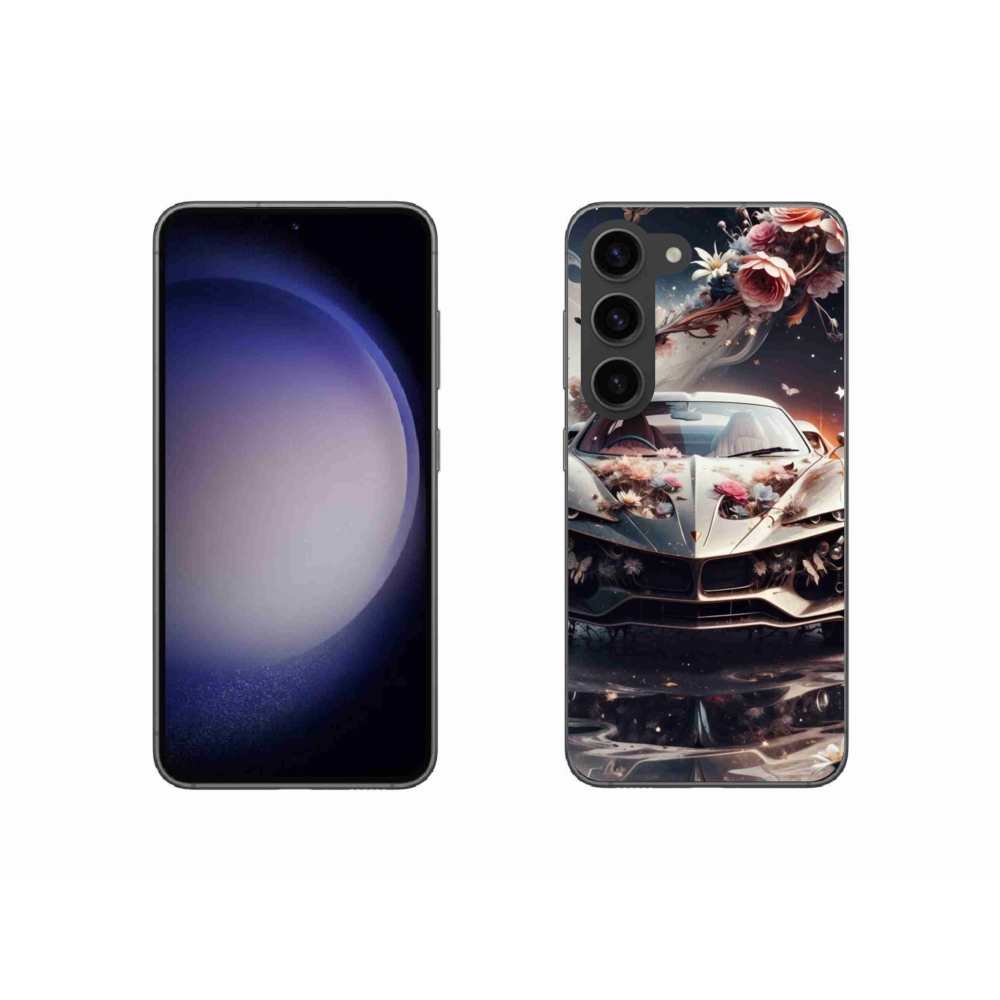 Gelový kryt mmCase na Samsung Galaxy S23 5G - květinový sportovní vůz