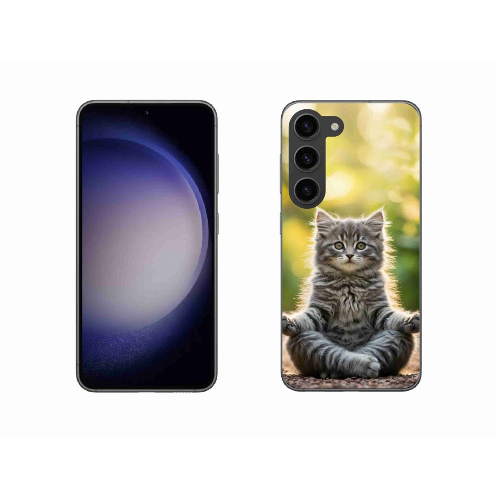 Gelový kryt mmCase na Samsung Galaxy S23 5G - meditující kotě