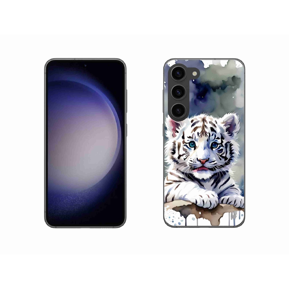 Gelový kryt mmCase na Samsung Galaxy S23 5G - mládě bílého tygra