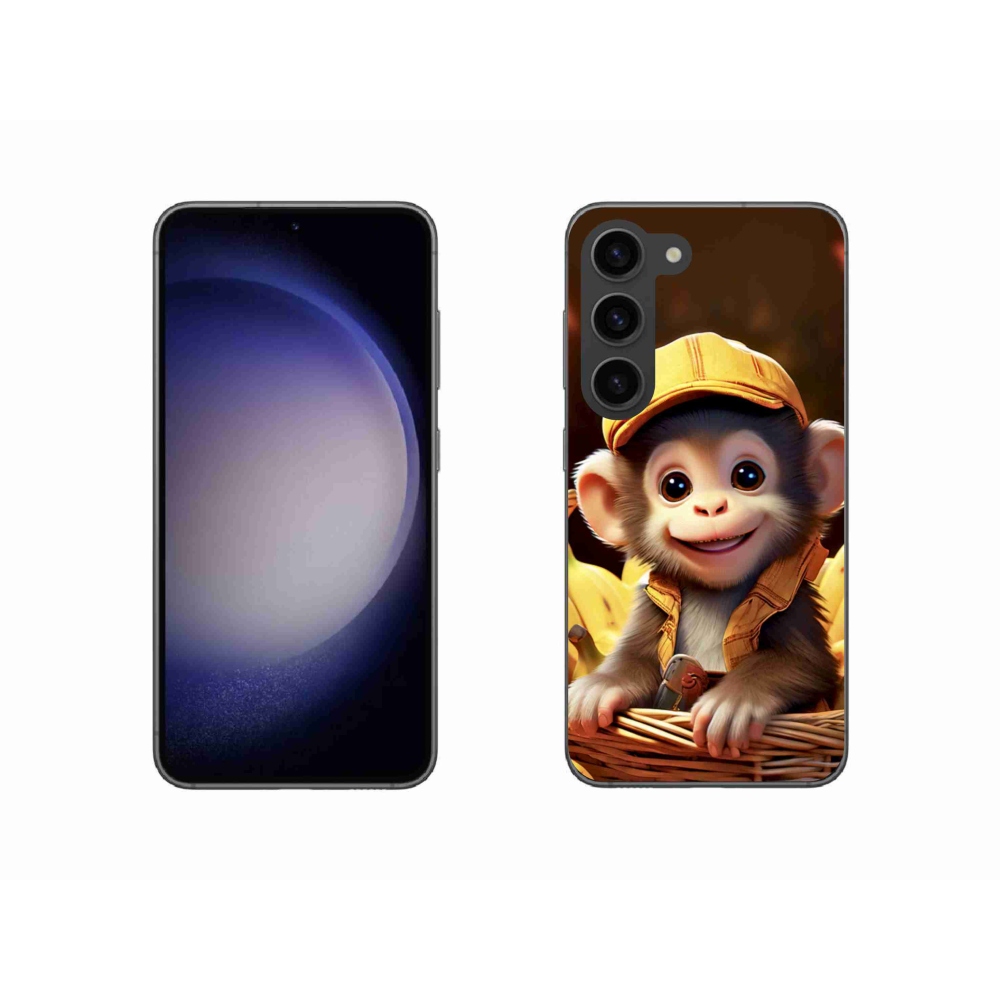 Gelový kryt mmCase na Samsung Galaxy S23 5G - opice v košíku
