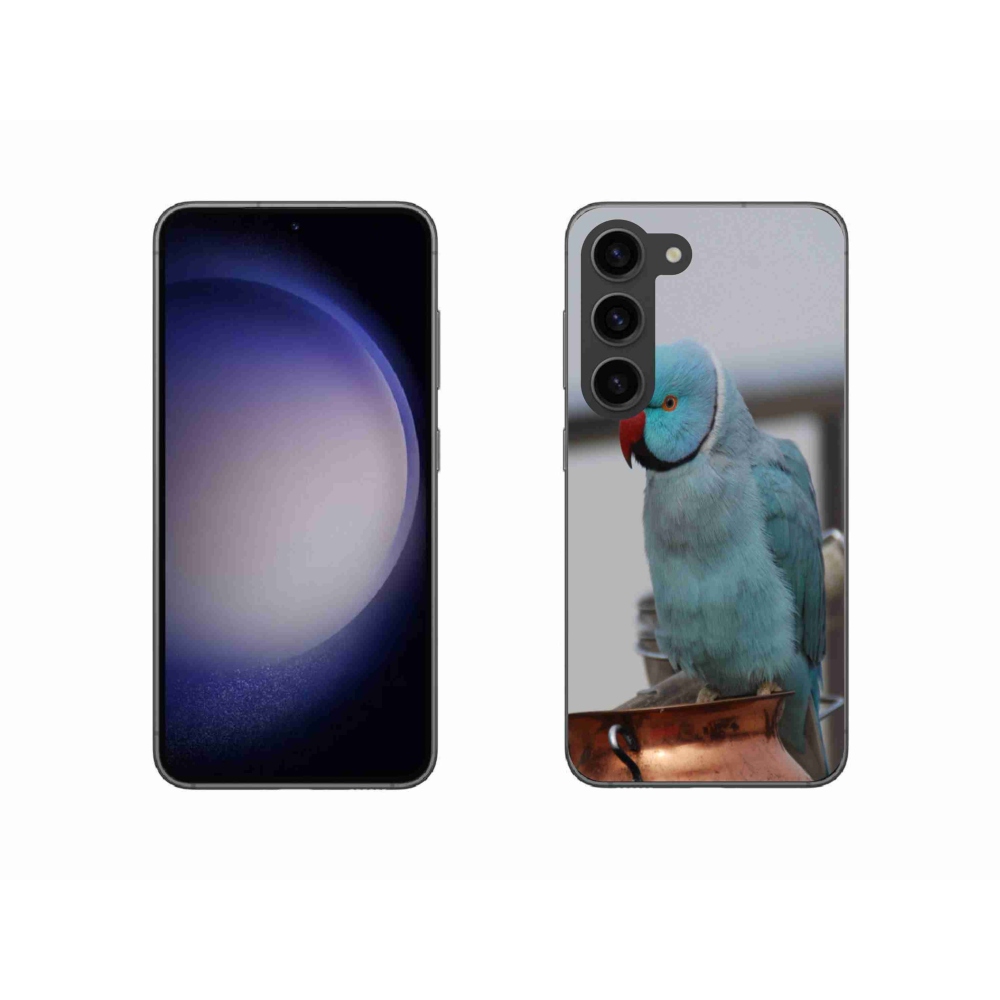 Gelový kryt mmCase na Samsung Galaxy S23 5G - papoušek alexandr modrý