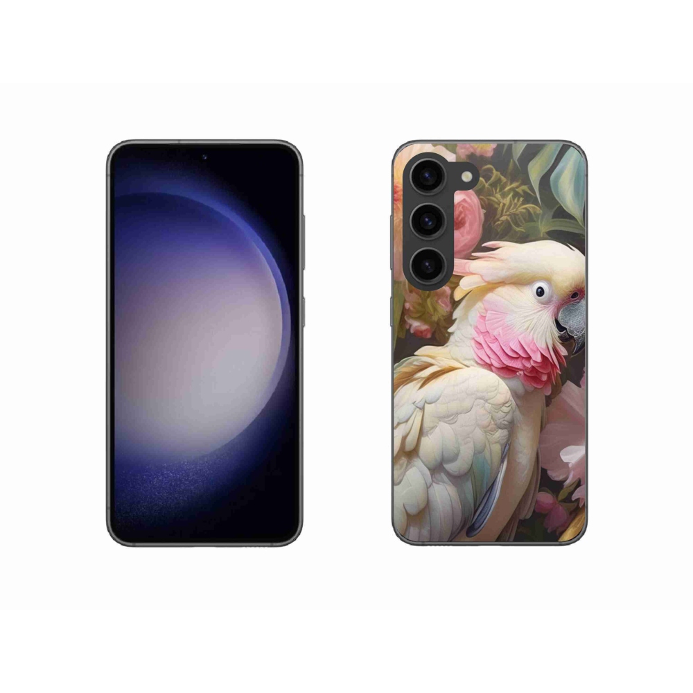 Gelový kryt mmCase na Samsung Galaxy S23 5G - papoušek kakadu růžový 2