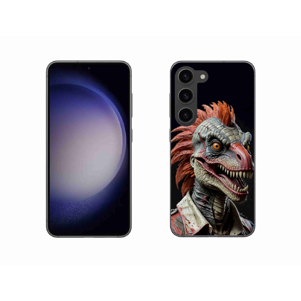 Gelový kryt mmCase na Samsung Galaxy S23 5G - punk dinosaurus