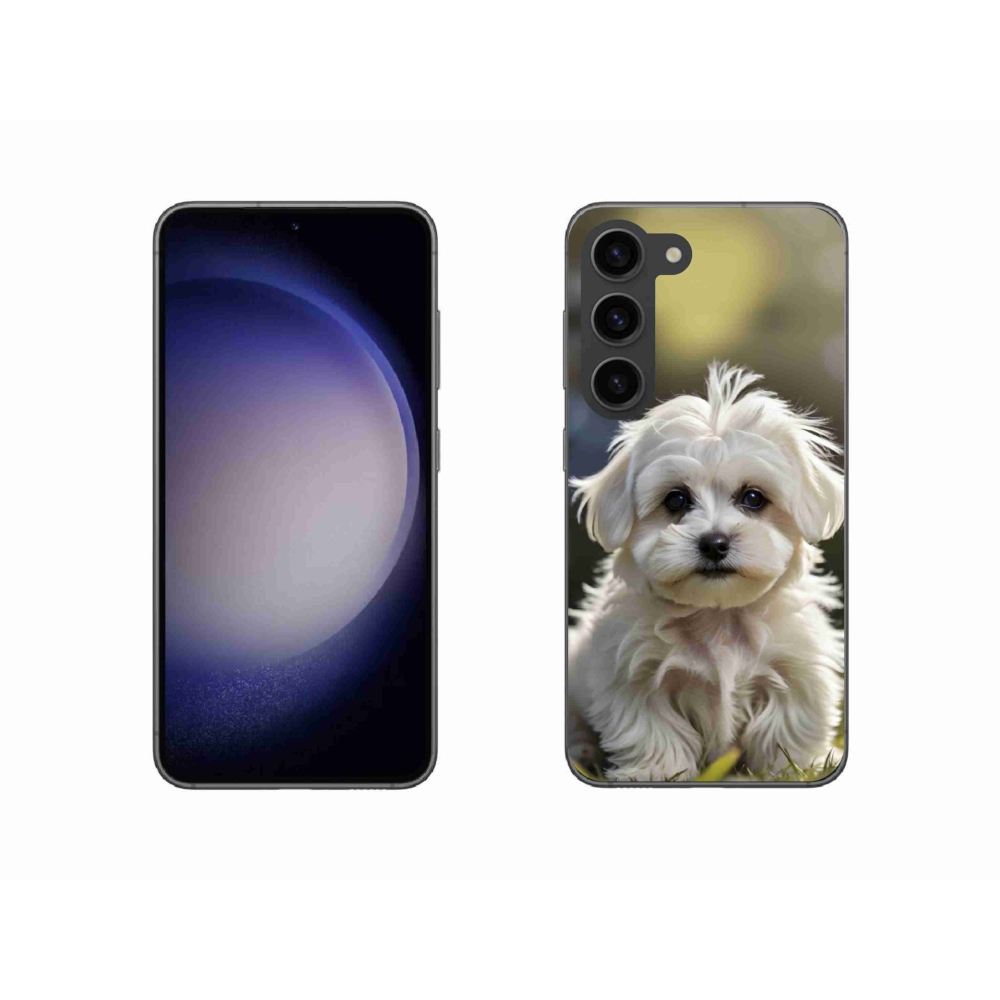 Gelový kryt mmCase na Samsung Galaxy S23 5G - roztomilý maltézský psík