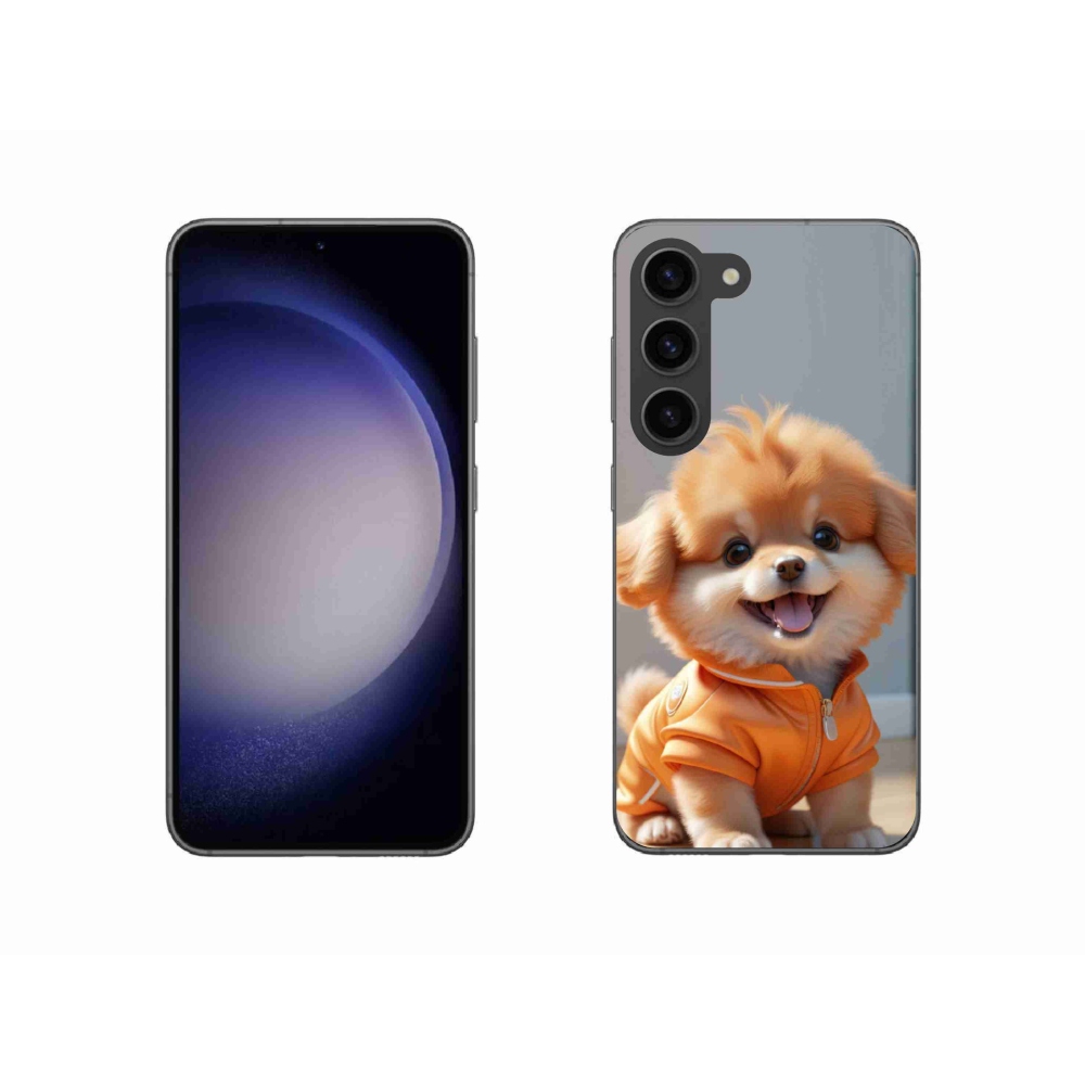 Gelový kryt mmCase na Samsung Galaxy S23 5G - roztomilý pomeranian v mikině