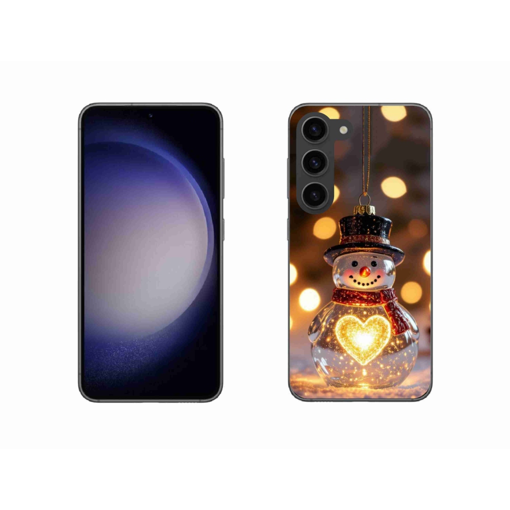 Gelový kryt mmCase na Samsung Galaxy S23 5G - svítící vánoční sněhulák
