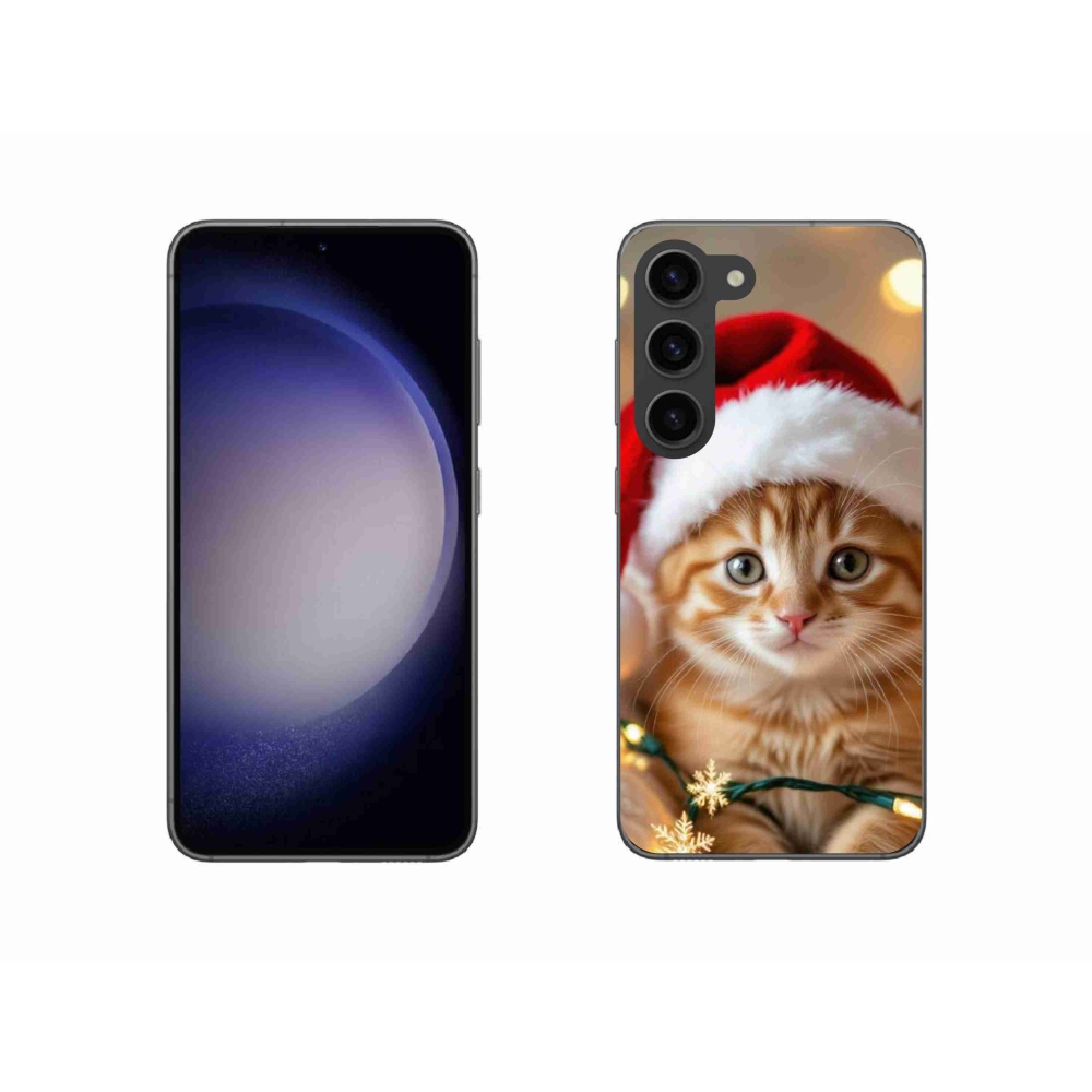 Gelový kryt mmCase na Samsung Galaxy S23 5G - vánoční kotě