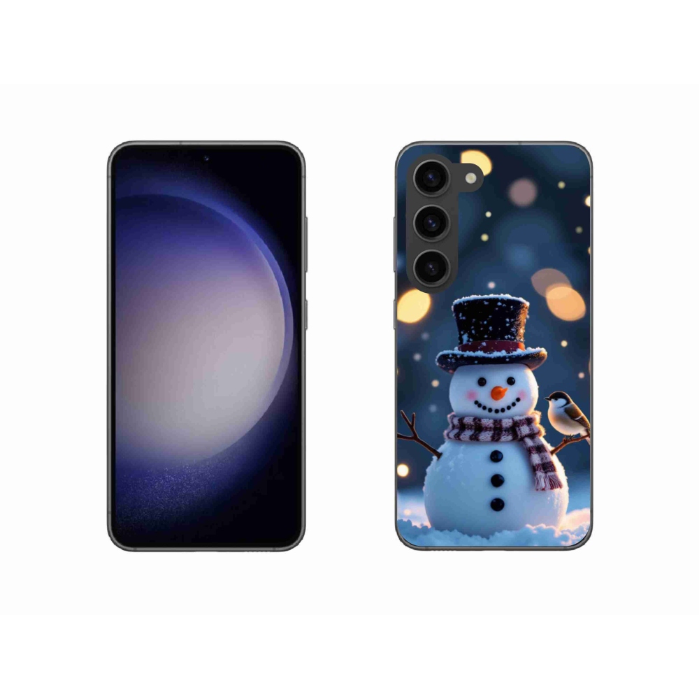 Gelový kryt mmCase na Samsung Galaxy S23 5G - vánoční sněhulák