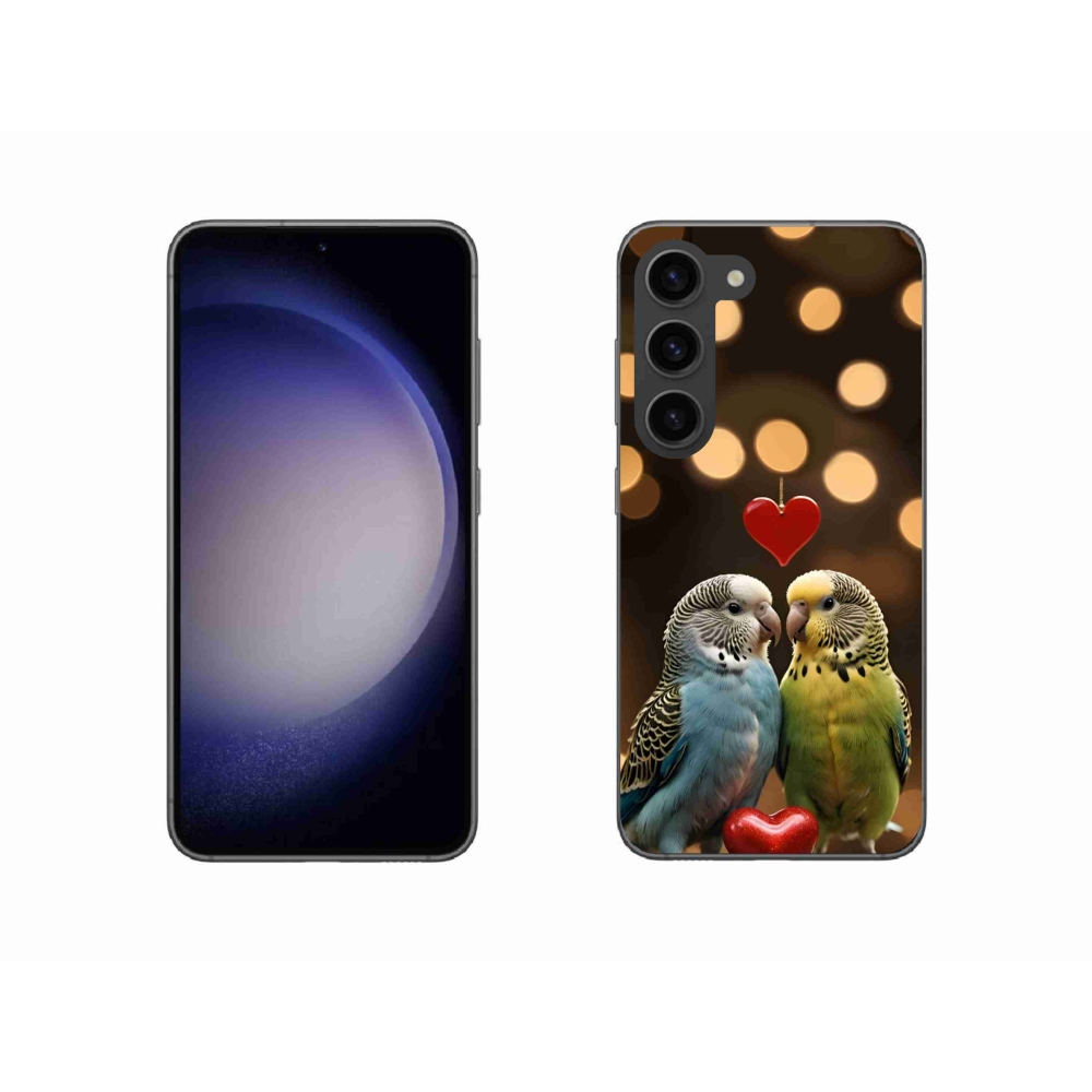 Gelový kryt mmCase na Samsung Galaxy S23 5G - zamilovaní papoušci