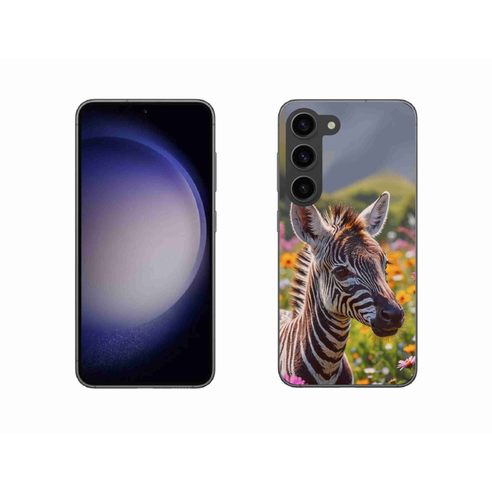 Gelový kryt mmCase na Samsung Galaxy S23 5G - zebra na louce