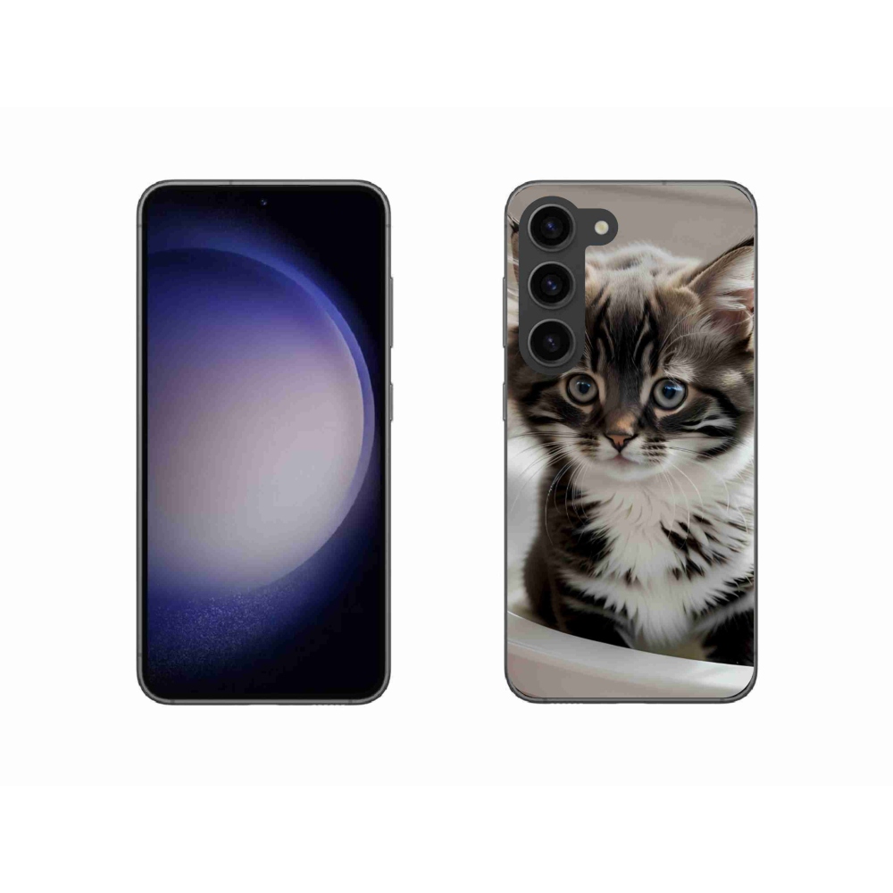 Gelový kryt mmCase na Samsung Galaxy S23 5G - zvědavé kotě