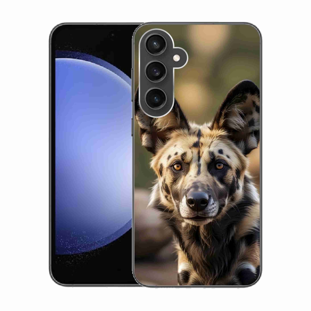Gelový kryt mmCase na Samsung Galaxy S23 FE - africký divoký pes