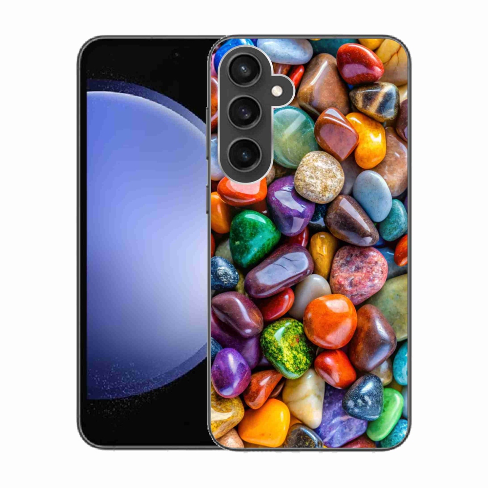 Gelový kryt mmCase na Samsung Galaxy S23 FE - barevné kamínky