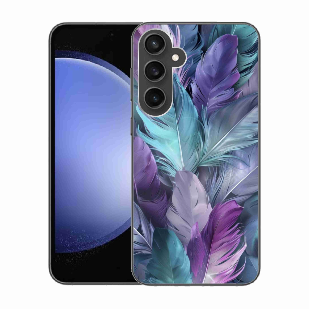 Gelový kryt mmCase na Samsung Galaxy S23 FE - barevné peří 2