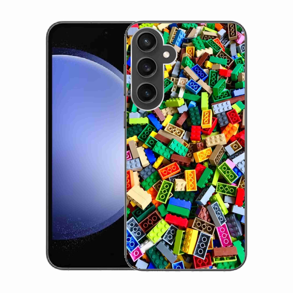 Gelový kryt mmCase na Samsung Galaxy S23 FE - barevné stavební kostky